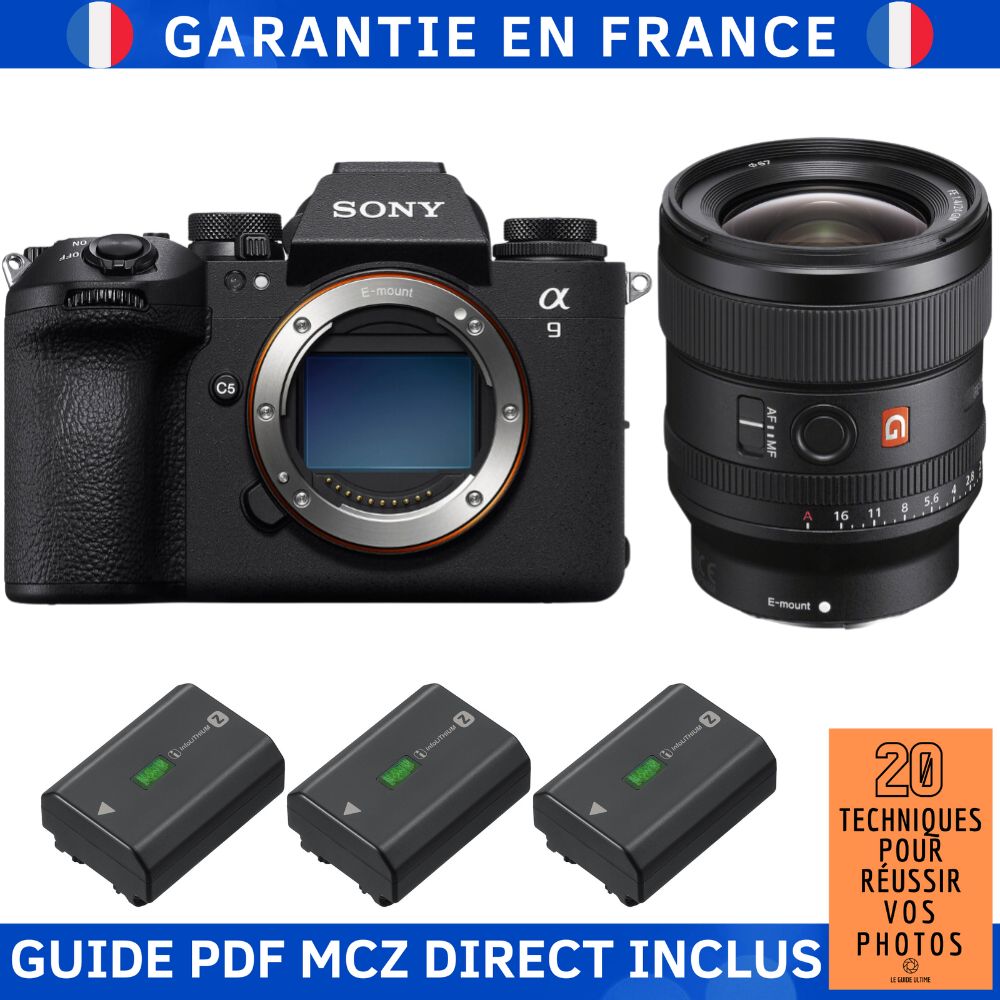 Sony A9 III + FE 24mm f/1.4 GM + 3 Sony NP-FZ100 + Ebook '20 Techniques pour Réussir vos Photos' - Hybrid Camera Sony