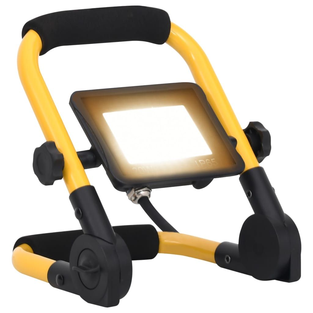 Projecteur LED VIDAXL 20 W avec poignée - Blanc chaud