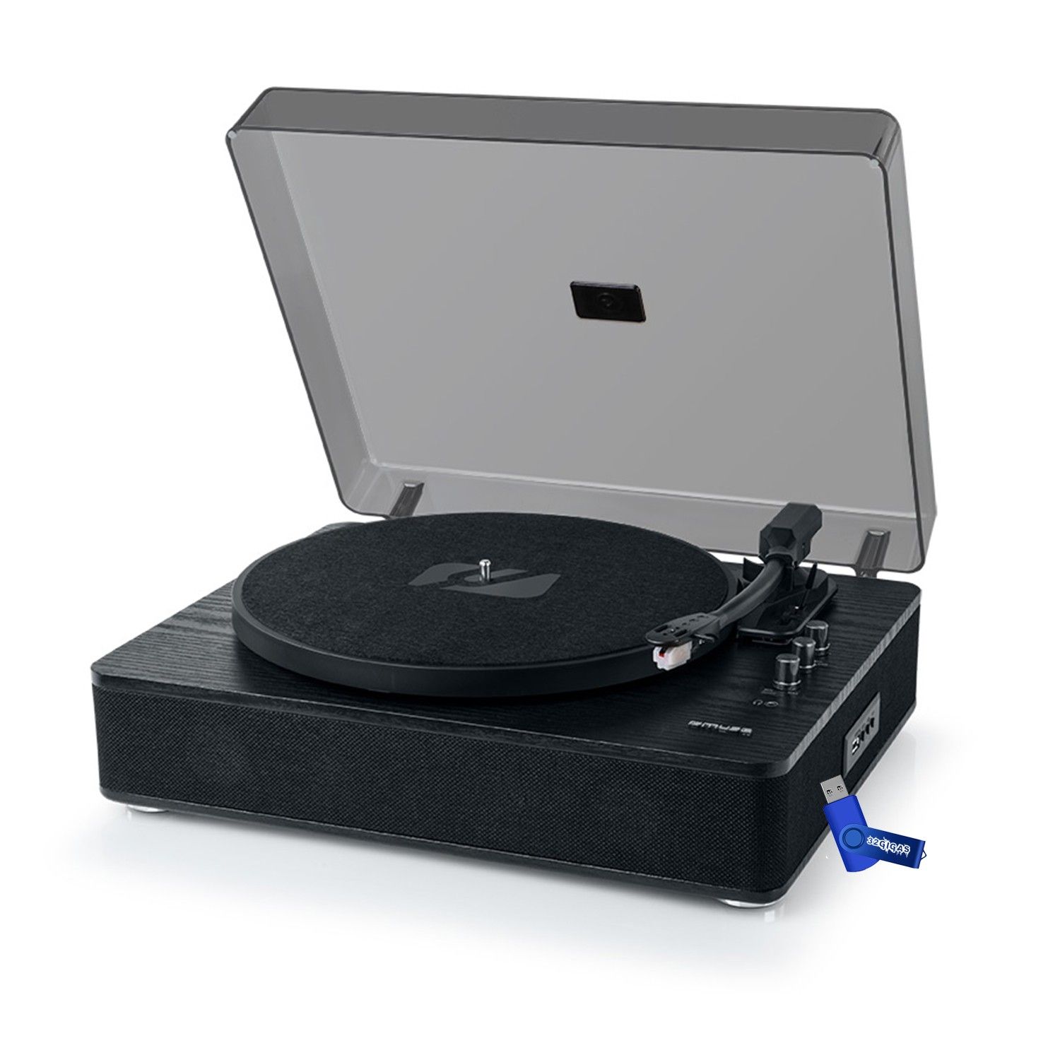 Muse MT-106 WD Vinyl Player, 3-Speed Turntable with Bluetooth and USB