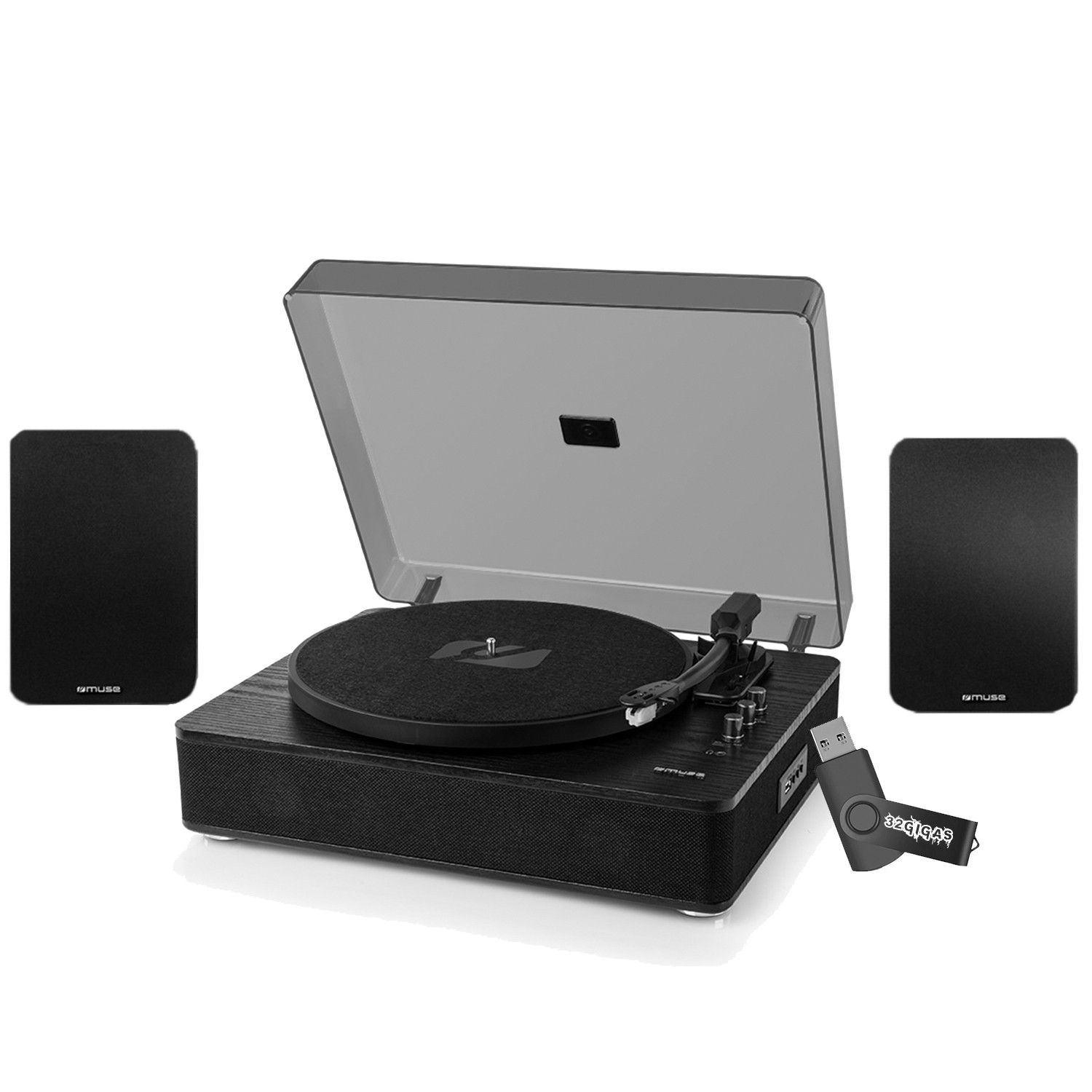 Muse MT-106 WD Vinyl Player with Active Speakers