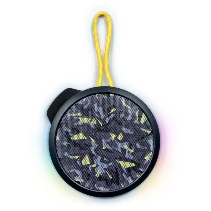 Bigben Party - Bluetooth Speaker with Dragonne and Light Effects - 15W - Camo Black & Yellow