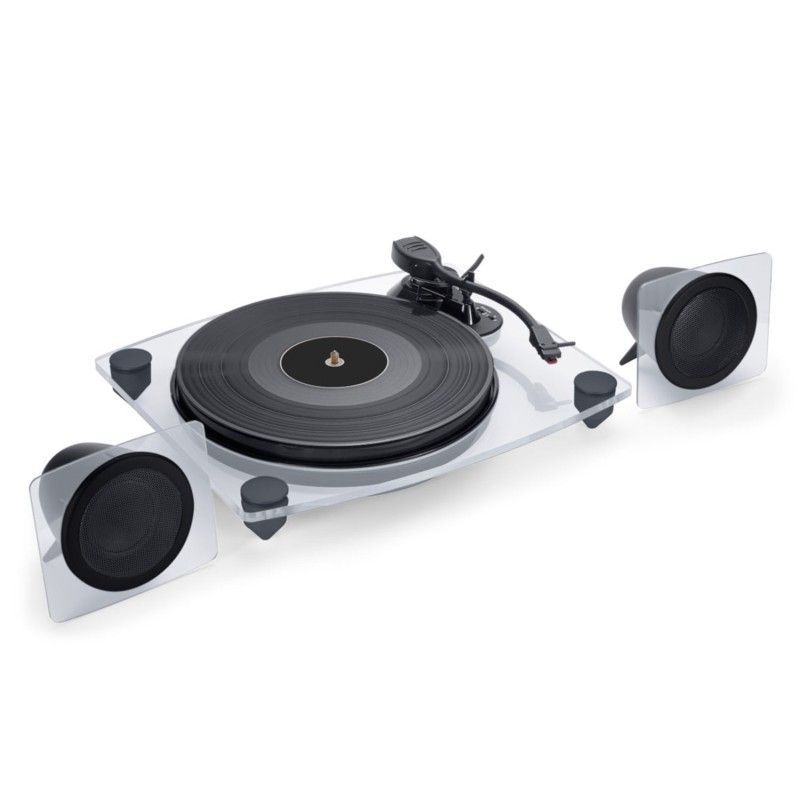Party Vinyl Turntable 33/45 with Wireless Speakers BigBen TD115CSPS, Bluetooth, Vinyl Encoding to PC via USB Cable
