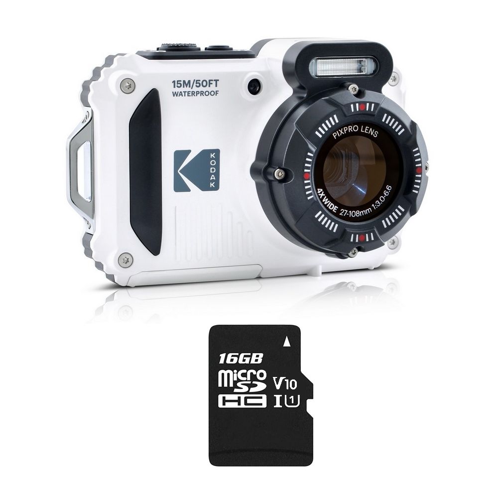 Paquete Kodak Pixpro WPZ2 + Tarjeta SD de 16 GB - 16 MP, Resistente al agua hasta 15 m, Anti-choque, Video 720p, Pantalla LCD de 2,7'