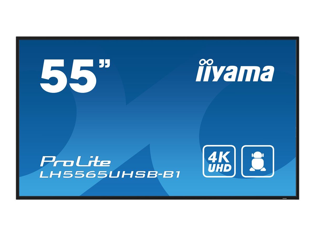 iiyama ProLite LH5565UHSB-B1 - 55" LED Backlit LCD Screen - Digital Signage - Android - 4K UHD (2160p) 3840 x 2160 - Black