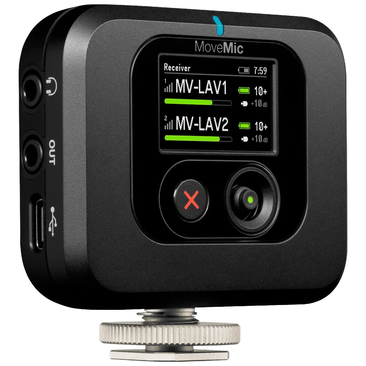 Shure Movemic MV RZ 6 - Black - USB Wireless Microphone - Digital Transmission - Wide Audio Bandwidth