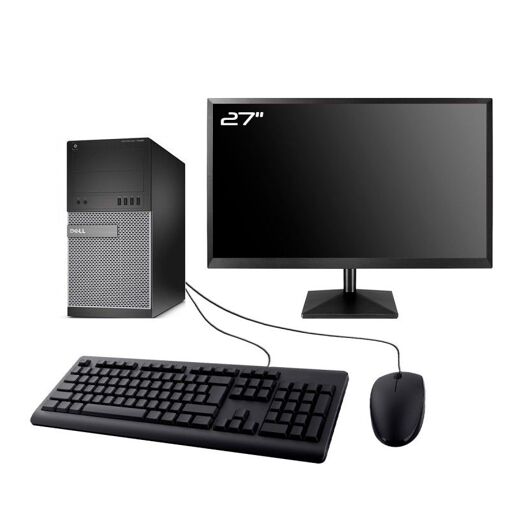 PC de juegos Dell Optiplex 7020 - Pantalla de 27", RTX 3050, i5-4570, 16GB RAM, 1TB SSD, Windows 11