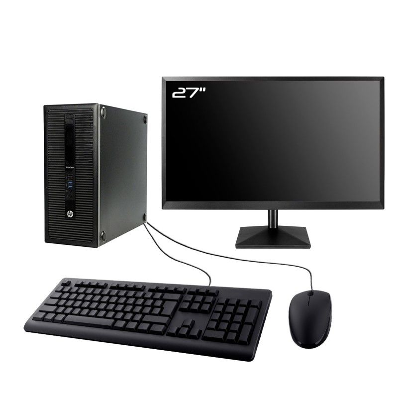HP EliteDesk 800 G1 Gaming PC - 27" RTX 3050 i7-4770 32GB RAM 1TB SSD Win 11 WiFi
