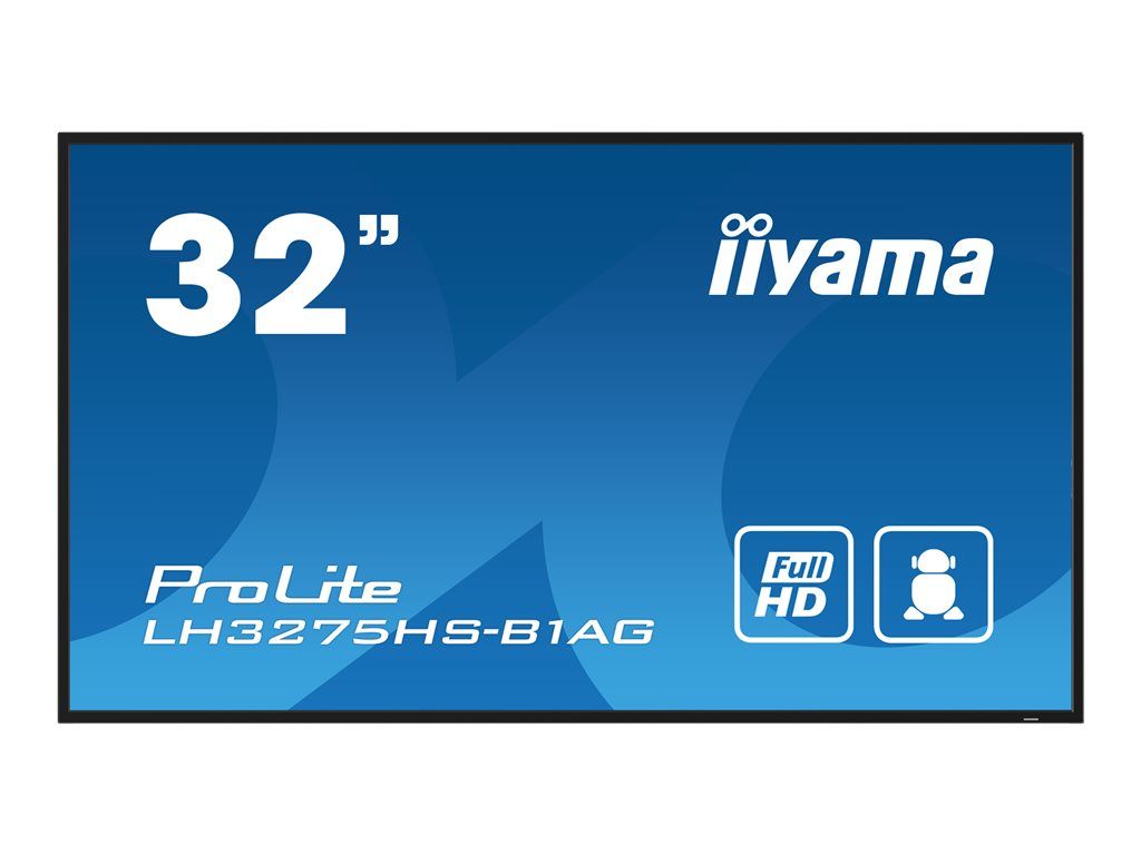 iiyama ProLite LH3275HS-B1AG - 32' LED Backlit LCD Screen - Digital Signage with Built-in Media SoC - Android - 1080p 1920x1080 - Black, Mat
