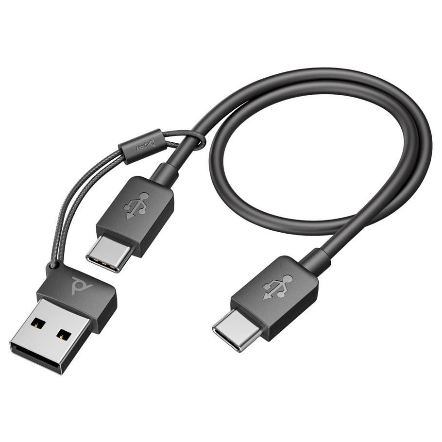 HP Poly Voyager Focus 2 - Bluetooth Over-Ear Headset - Active Noise Cancellation - USB-C via Adapter