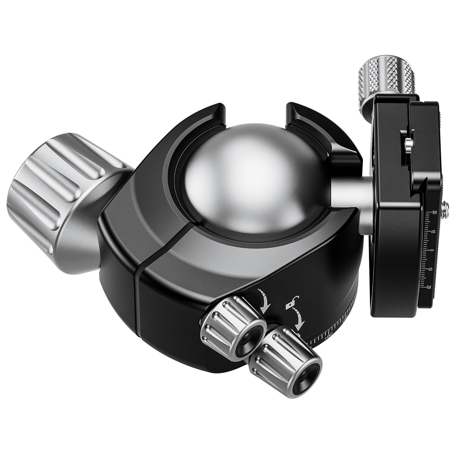 Leofoto LH-55+QP-70 Head Tripod, Black, Silver 3/8" Ball Head