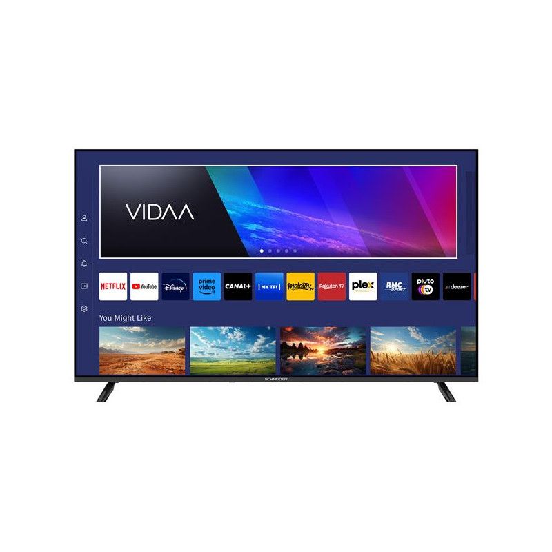 Schneider 55" LED TV - 4K UHD, 3 HDMI, 2 USB, DVB-T2/S2 - Black