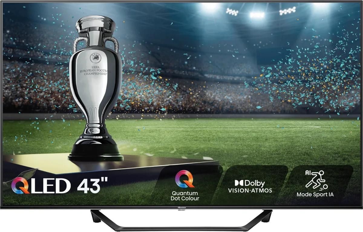 Hisense 43A7NQ - 43" QLED Smart TV - 4K UHD (2160p) - HDR - Quantum Dot, Direct LED - Black, Dark Grey