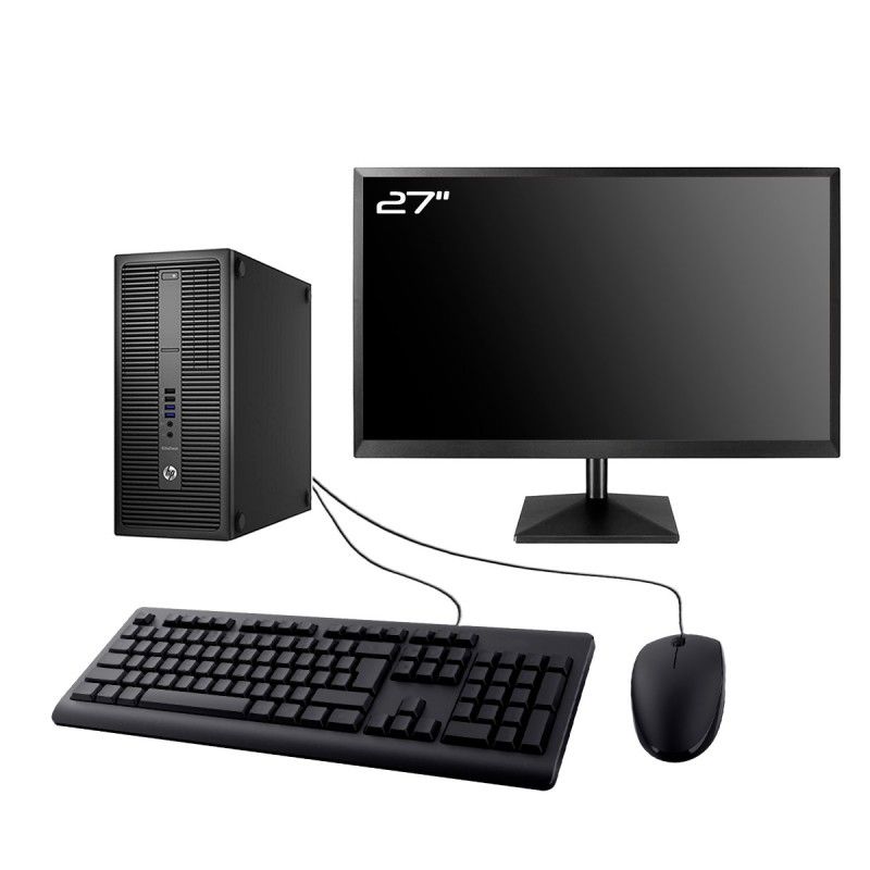 HP EliteDesk 800 G2 Gaming PC - 27" RTX 3050, i5-6500, 16GB RAM, 1TB SSD, Windows 11