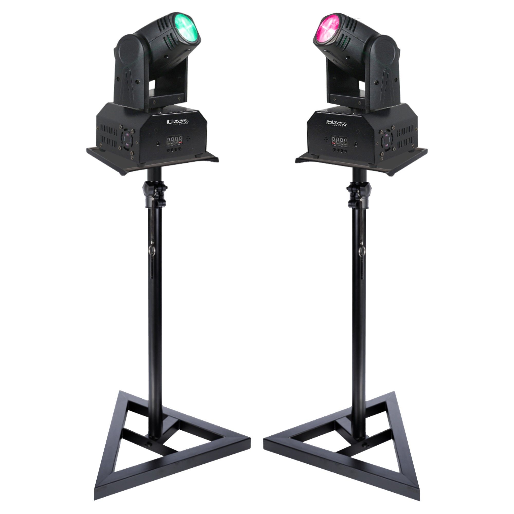 Ibiza Light LMH250-RC 10W RGB LED Beam Light Pack - 2 Feet Supports SST02