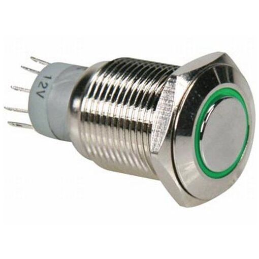Botón de presión metálico redondo Info Games - Anillo verde