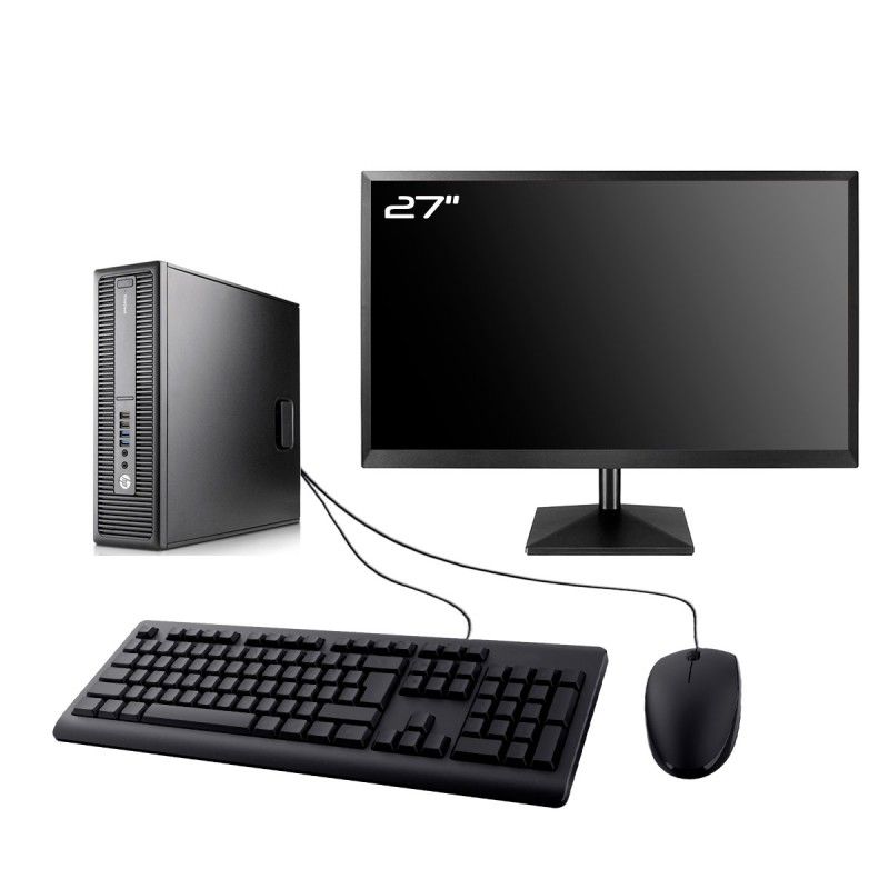 HP EliteDesk 800 G2 SFF Gaming PC | 27" RTX 3050 i5-6500 32GB RAM 1TB SSD W11 Wifi