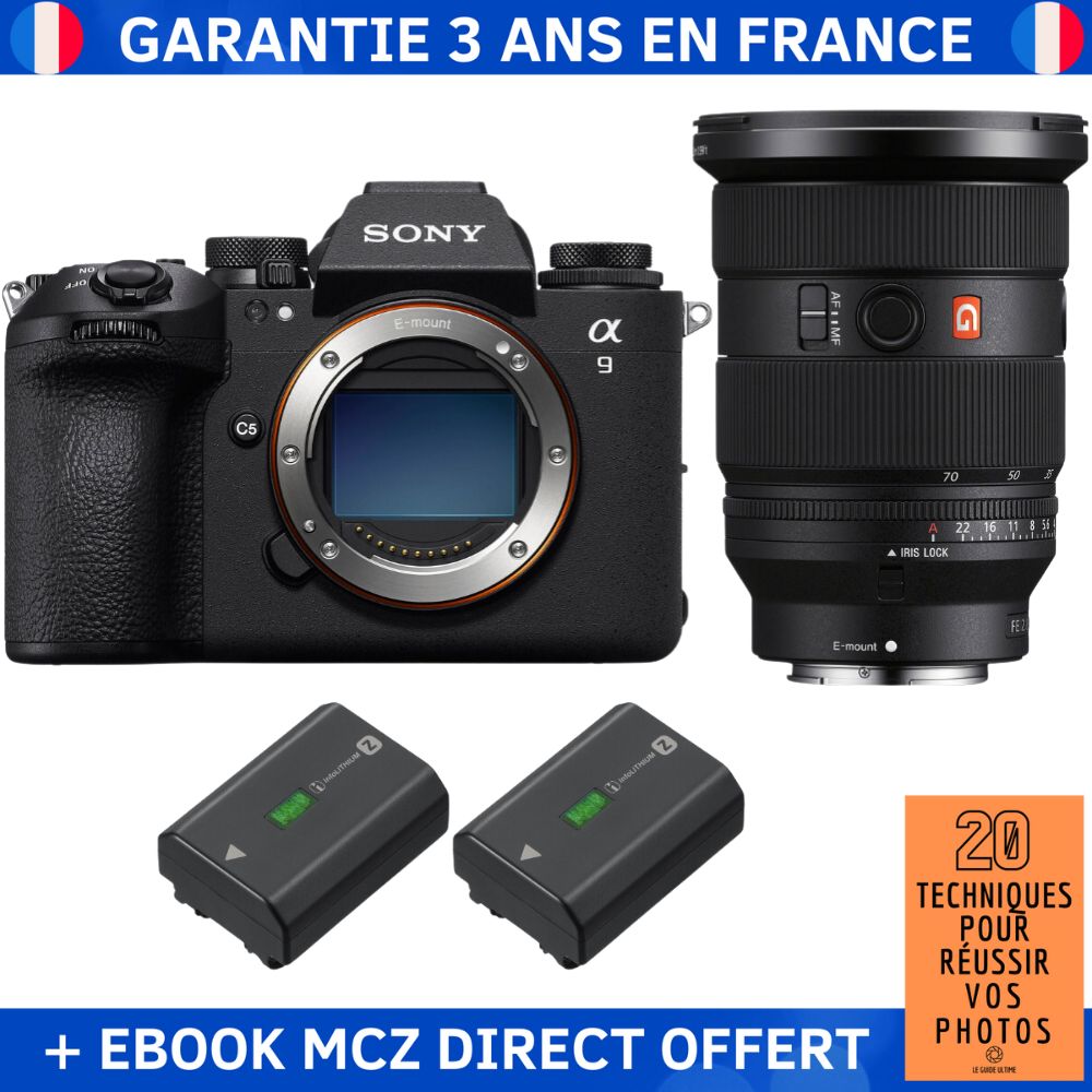 Sony A9 III + Objetivo FE 24-70mm f/2.8 GM II + 2 Baterías NP-FZ100 + Ebook '20 Técnicas para Tener Éxito en la Fotografía' - Cámara Profesional