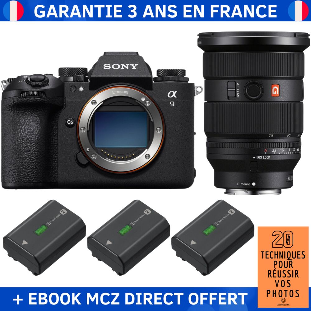Sony A9 III + FE 24-70mm f/2.8 GM II + 3 Baterías Sony NP-FZ100 + Ebook '20 Técnicas para Tener Éxito en la Fotografía' - Cámara Profesional