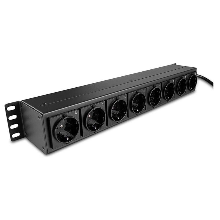 Lindy Power Distribution Unit - Rack-Mountable with SchukoSockets and Switches, 250V AC, 3500W, CEE 7/4 Input, 8 Output (CEE Power Connectors)