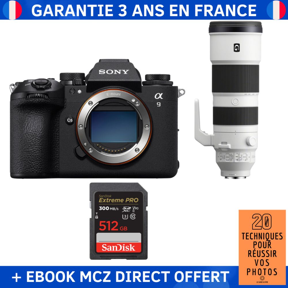 Sony A9 III + FE 200-600mm f/5.6-6.3 G OSS + 1x SanDisk 512GB Extreme PRO UHS-II SDXC 300MB/s + Ebook '20 Techniques pour Réussir vos Photos' - Professional Camera