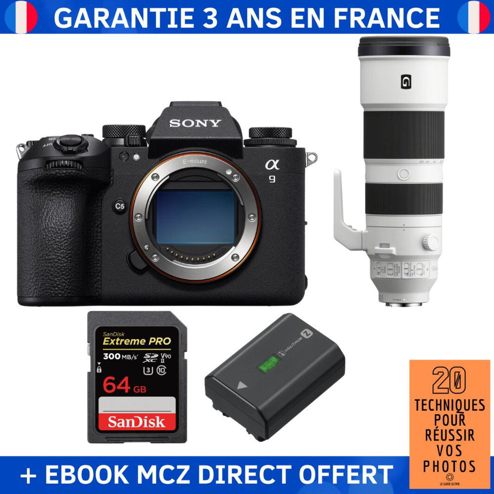 Sony A9 III + FE 200-600mm f/5.6-6.3 G OSS + 1 SanDisk 64GB Extreme PRO UHS-II SDXC 300MB/s + 1 Sony NP-FZ100 + Ebook '20 Techniques for Successful Photos' - Professional Camera