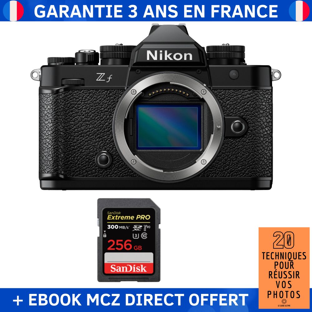 Nikon Zf + SanDisk 256GB Extreme PRO UHS-II SDXC Card 300MB/s + Ebook '20 Techniques pour Réussir vos Photos' - Hybrid Camera