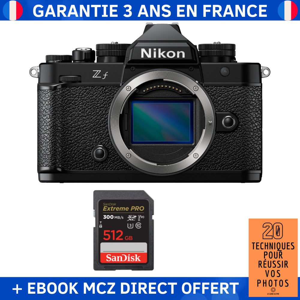 Nikon Zfc + 1 SanDisk 512GB Extreme PRO UHS-II SDXC 300MB/s Memory Card + Ebook '20 Techniques for Successful Photos' - Hybrid Camera