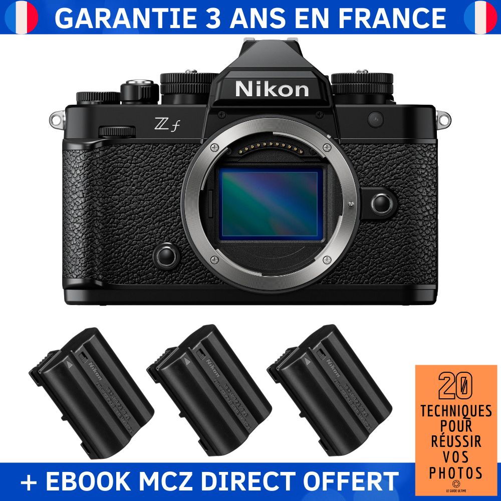 Nikon Zf + 3 Baterías EN-EL15C + Libro '20 Técnicas para Lograr tus Fotos' - Cámara Hybrid
