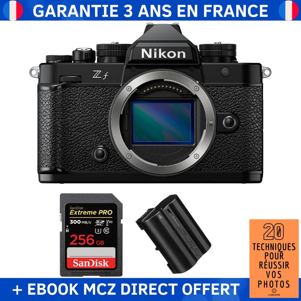 Nikon Zfc + 1 SanDisk 256GB Extreme PRO UHS-II SDXC 300MB/s Card + Nikon EN-EL15C Battery + '20 Techniques pour Réussir vos Photos' Ebook - Hybrid Camera