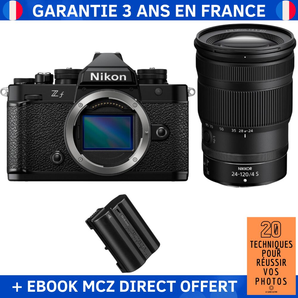 Nikon Zf + 24-120mm f/4 S Lens + 1 EN-EL15C Battery + '20 Techniques for Successful Photos' Ebook - Hybrid Camera
