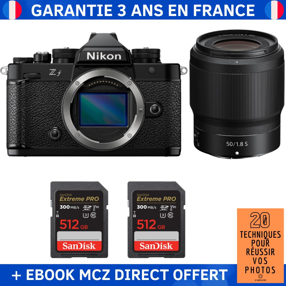 Nikon Zfc + 50mm f/1.8 S Lens + 2x 512GB SanDisk Extreme PRO UHS-II SDXC Cards + '20 Techniques for Successful Photos' Ebook - Hybrid Camera