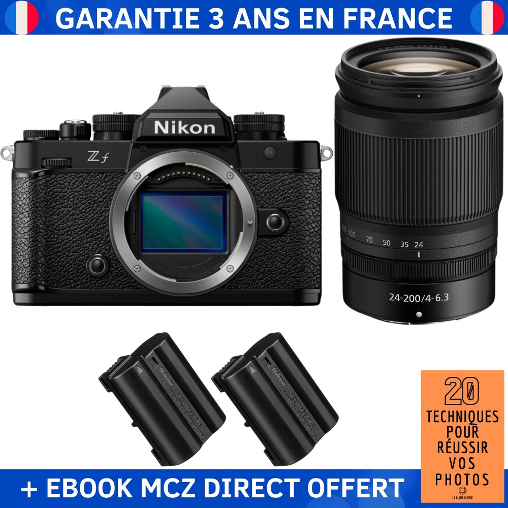 Nikon Zf + 24-200mm f/4-6.3 VR Kit + 2 EN-EL15C Batteries + Ebook - Hybrid Camera
