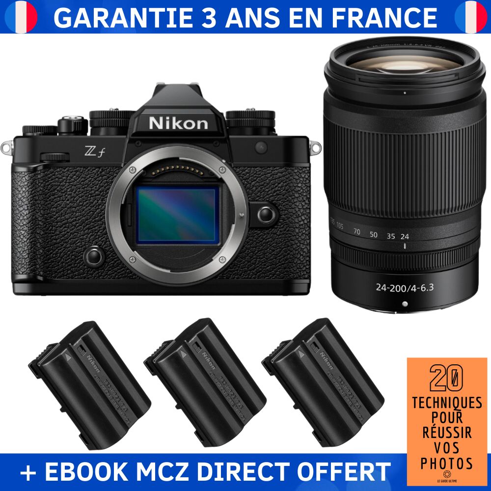 Nikon Zfc + 24-200mm f/4-6.3 VR Lens + 3 EN-EL15C Batteries + '20 Techniques for Successful Photos' Ebook - Hybrid Camera
