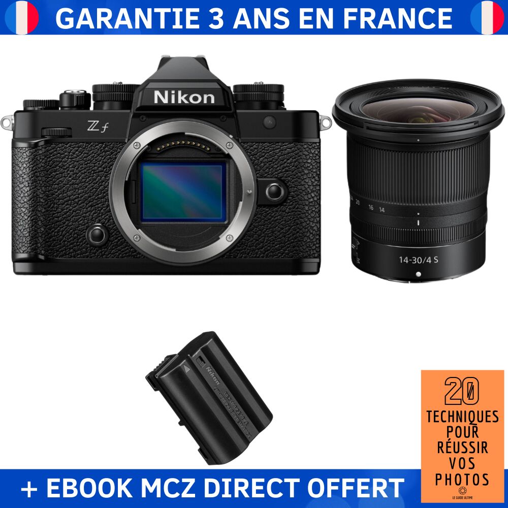 Nikon Zf + 14-30mm f/4 S Lens + 1 EN-EL15C Battery + '20 Techniques for Successful Photos' Ebook - Hybrid Camera