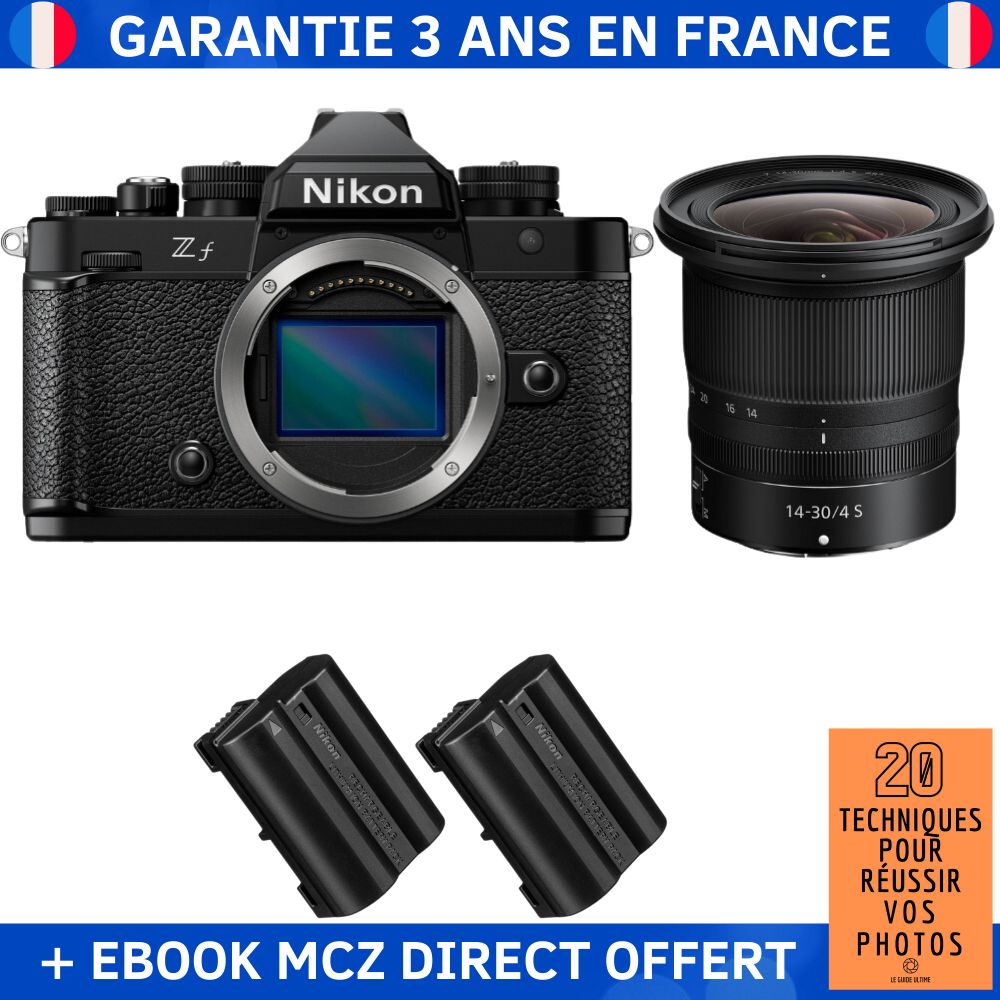Nikon Zf + 14-30mm f/4 S Lens + 2 EN-EL15C Batteries + '20 Techniques for Successful Photos' Ebook - Hybrid Camera