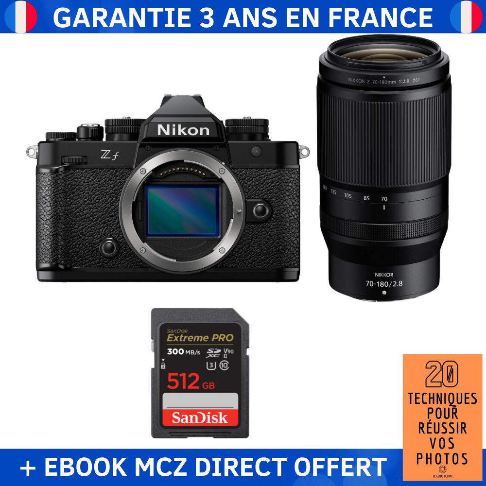 Nikon Zfc + Lente 70-180mm f/2.8 + Tarjeta SD 512GB SanDisk Extreme PRO UHS-II + Ebook '20 Técnicas para Lograr Fotos Exitosas' - Cámara Hibrida