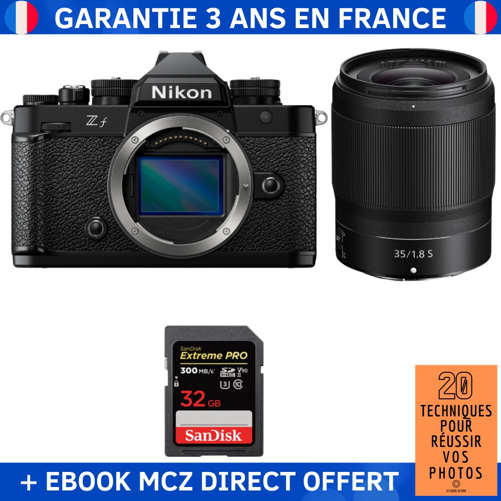 Nikon Zf + Lente 35mm f/1.8 S + Tarjeta SanDisk 32GB Extreme PRO UHS-II SDXC + Ebook '20 Técnicas para Tener Éxito en la Fotografía' - Cámara Hybrid