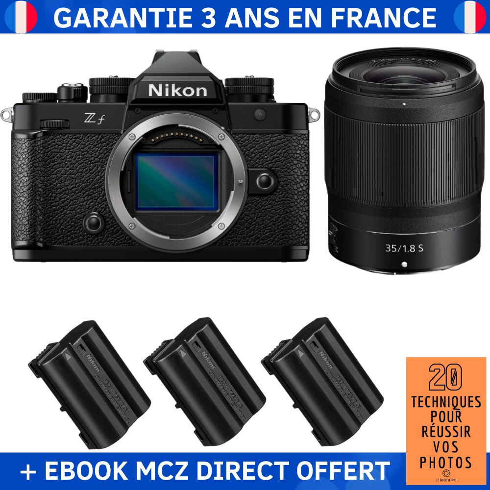Nikon Zf + lente 35mm f/1.8 S + 3 baterías EN-EL15C + ebook '20 técnicas para tener éxito en la fotografía' - Cámara híbrida