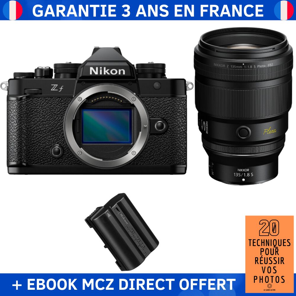 Nikon Zf + 135mm f/1.8 S Plena Lens + 1 EN-EL15C Battery + Ebook - Hybrid Camera