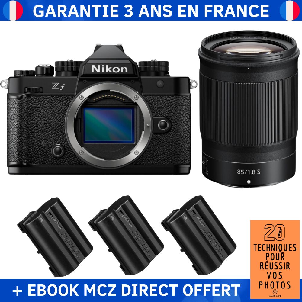 Nikon Zfc + 85mm f/1.8 S Lens + 3 EN-EL15C Batteries + '20 Techniques pour Réussir vos Photos' Ebook - Hybrid Camera