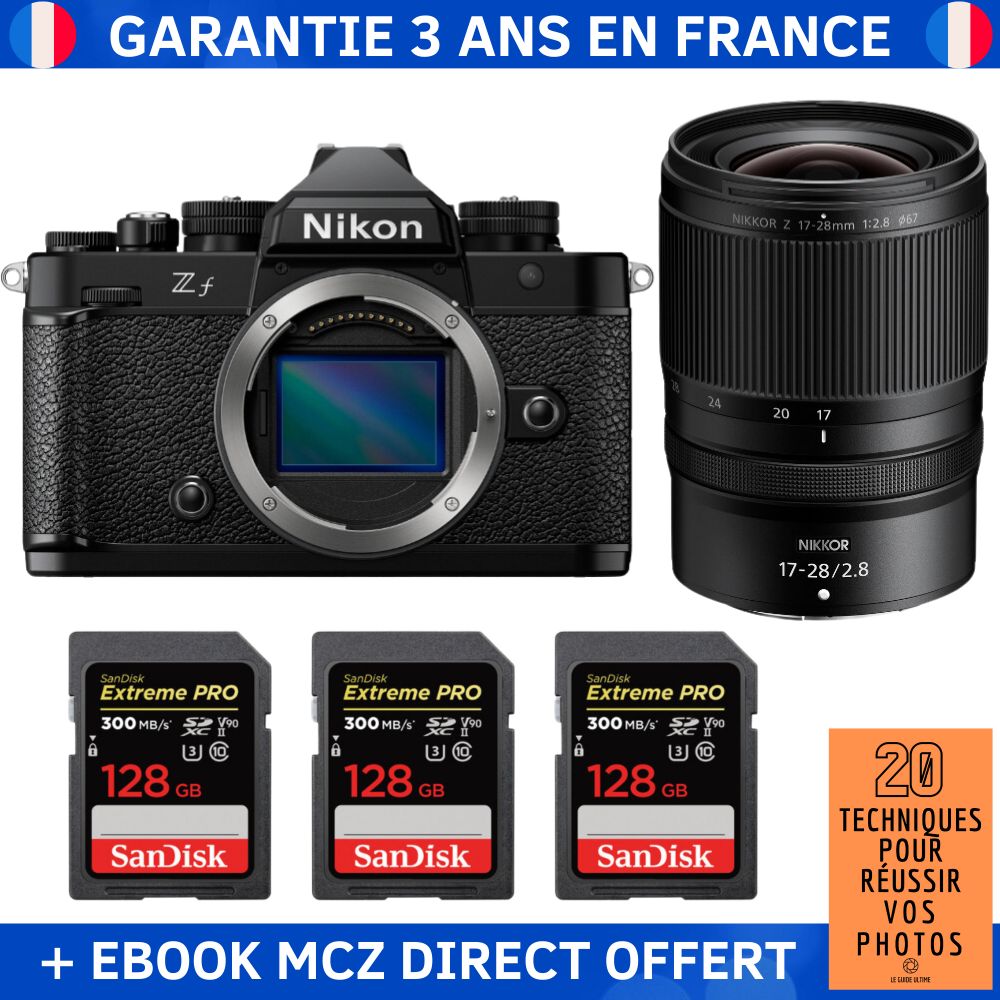Nikon Zfc + lente 17-28 mm f/2.8 + 3 tarjetas de memoria SanDisk 128 GB Extreme PRO UHS-II SDXC 300 MB/s + ebook '20 técnicas para tener éxito en la fotografía' - Cámara híbrida
