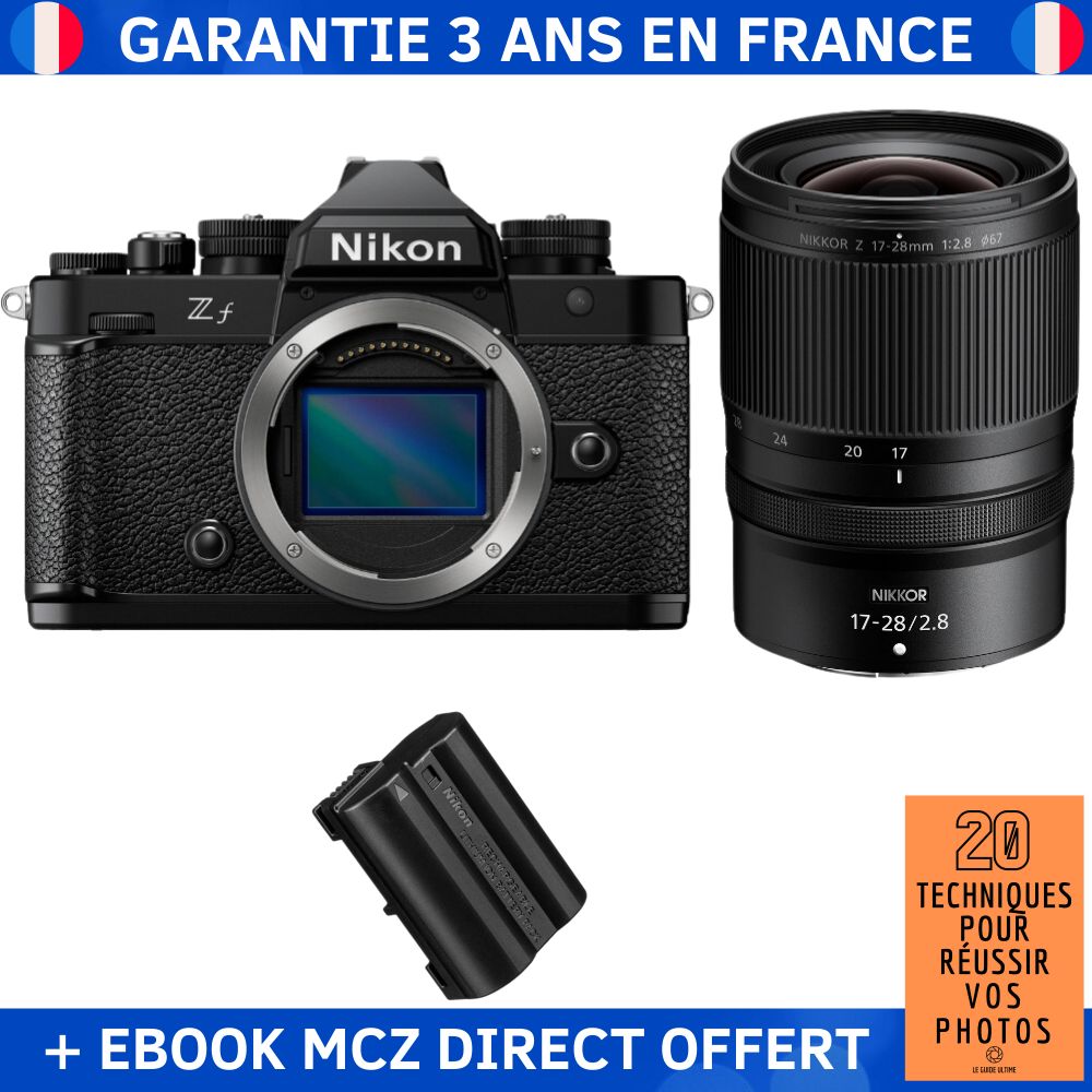 Nikon Zf + Lente 17-28mm f/2.8 + Batería EN-EL15C + Ebook '20 Técnicas para Lograr Fotos Exitosas' - Cámara Híbrida