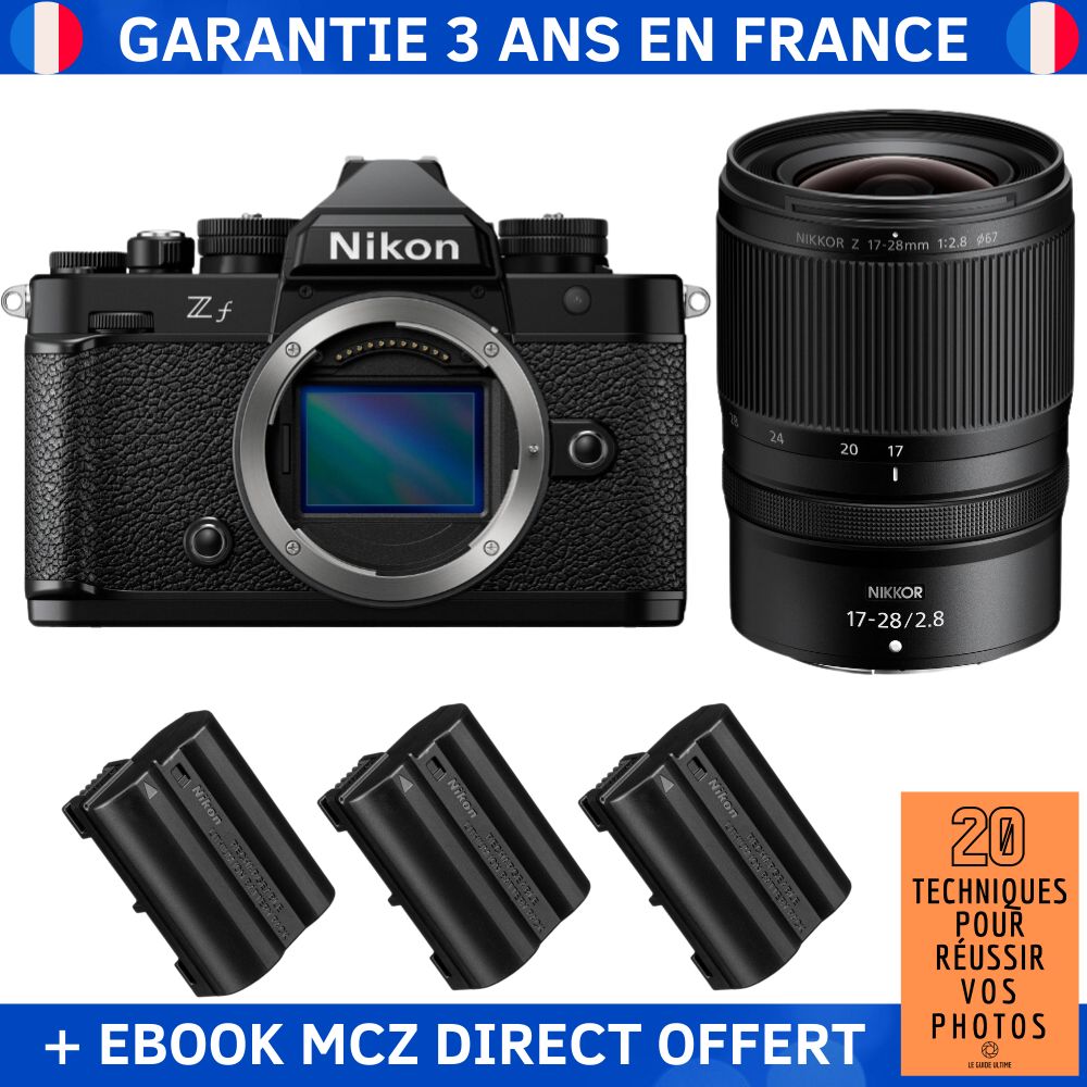 Nikon Zfc + Lente 17-28mm f/2.8 + 3 Baterías EN-EL15C + Guía digital '20 Técnicas para Tener Éxito en la Fotografía' - Cámara Híbrida