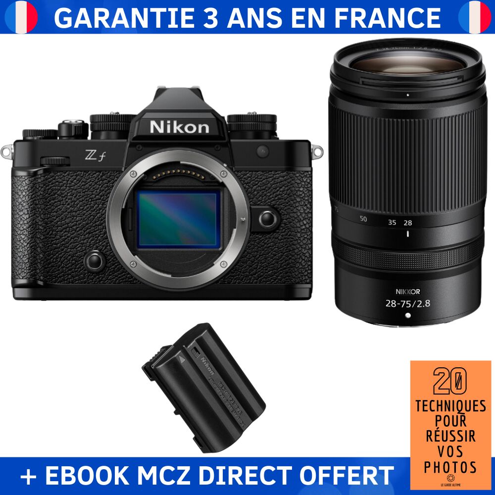 Nikon Zf + 28-75mm f/2.8 Lens + 1 EN-EL15C Battery + '20 Techniques for Successful Photos' Ebook - Hybrid Camera