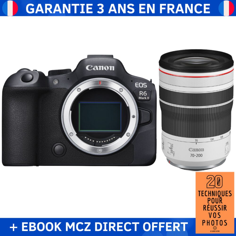 Canon EOS R6 Mark II + RF 70-200mm f/4 L IS USM Lens + '20 Techniques for Successful Photos' Ebook - Hybrid Camera