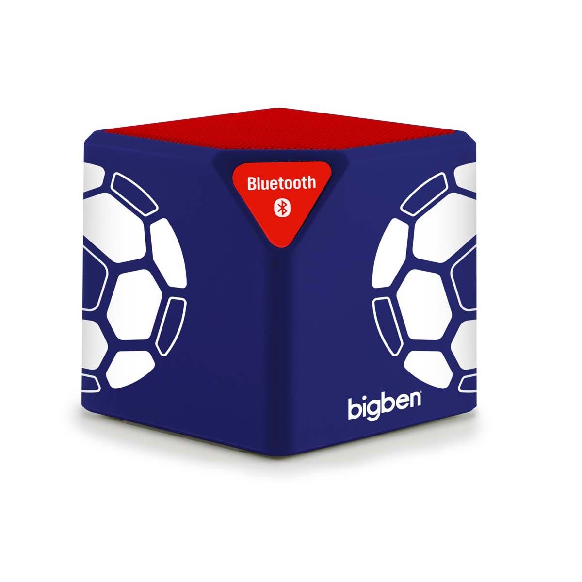 BigBen Interactive Bluetooth Cube Speaker - Blue + Red Grille + Stand