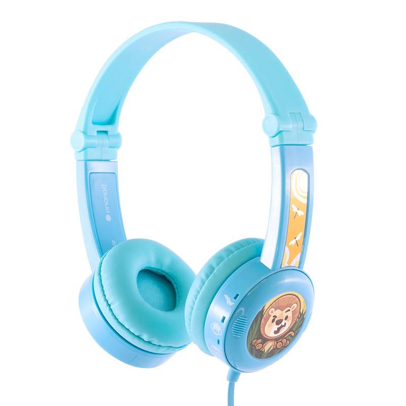 Auriculares Buddyphones para niños con cable para viajar (Azul)