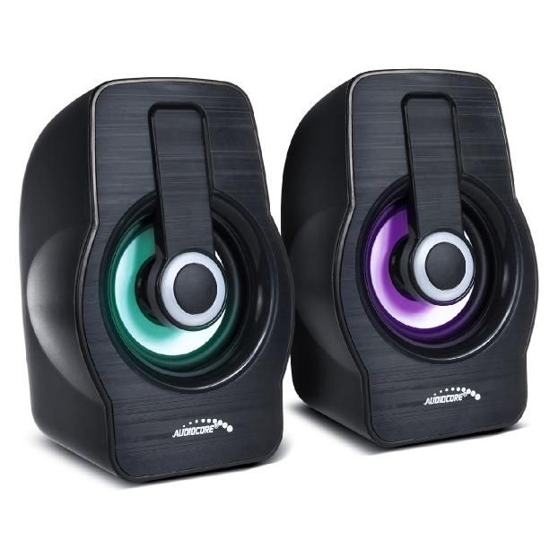 Audiocore 2-Way Headphones, Black, 3W