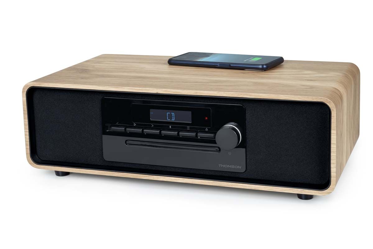 Thomson MIC300IBT Wireless Charger and Bluetooth Microchain - 50W Power, FM Radio, USB, AUX-IN