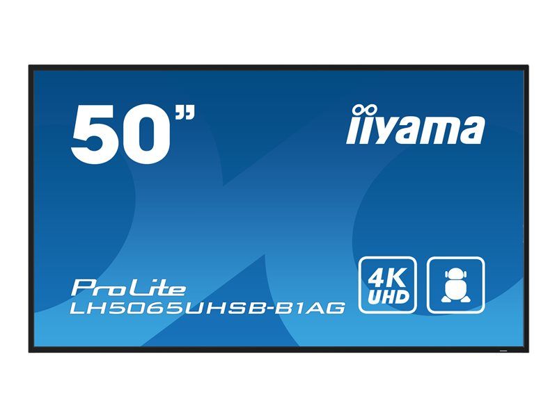 Iiyama ProLite LH5065UHSB-B1AG - 50" LED Backlit LCD Display - Digital Signage - Android - 4K UHD (2160p) 3840 x 2160 - Black